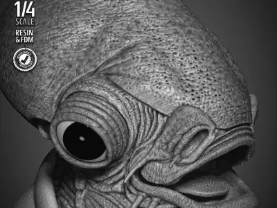 STAR WARS Ackbar Admiral Bust 3D print model purchase