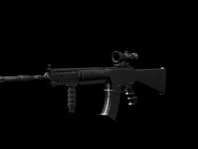 M416 3D Model ak - rifle Free low-poly 3D model