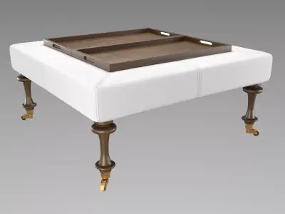 3d model Tristen Square Ottoman with Tray 3D model