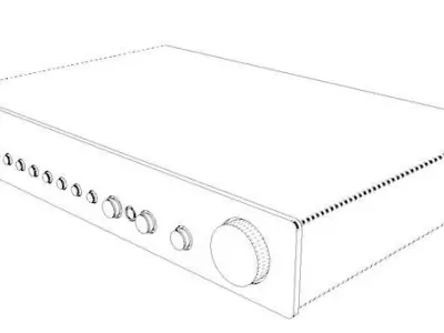 Amp stereo hi fi Low-poly 3D model