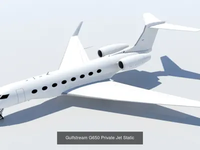 Private Jet Static Low Poly Collection 
