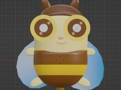 Cartoon bee model Low-poly 3D model