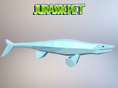 Mosasaurus Hoffmanni Low-poly 3D model