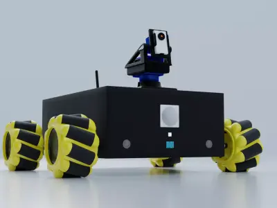 Rover robot with wheels Free 3D model
