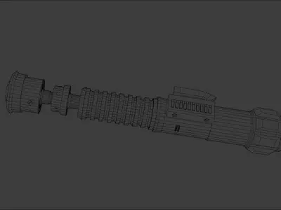 Obi-Wan Kenobi lightsaber Low-poly 3D model
