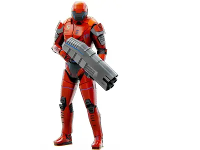 TROOPER X-4 Rigged for Unreal Engine - Unity - MIXAMO  3D model