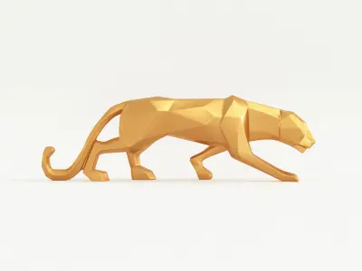 Decor Panther Statue 3D model