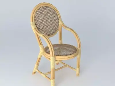 Rattan chairs 2 Free 3D model