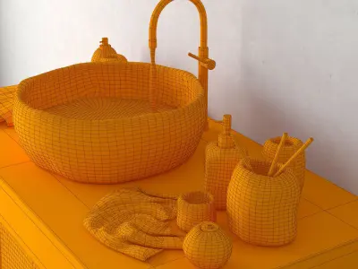 Stone collection bathroom 3D model