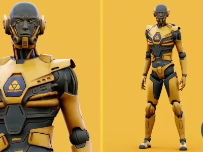  Cyborgtopia B-38 Rigged 3D model