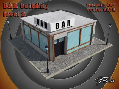 BAR level Low-poly 3D model