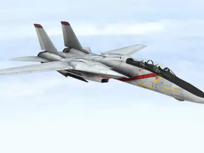 Fighter Jet Flying In Sky Plane V10 Low Poly 3D Model Low-poly 3D model