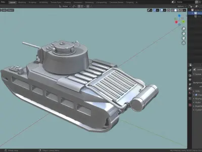 MK II Matilda Tank Base Mesh Low-poly 3D model