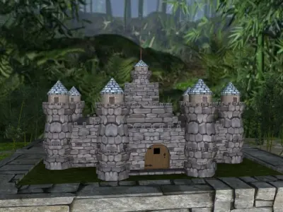 Medieval Castle Stone Palace Low-poly 3D model