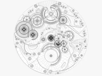 Clock Mechanism Wood 3D model