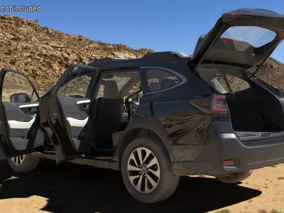 Subaru Outback 2025 Black Dirty Crossover 3D model