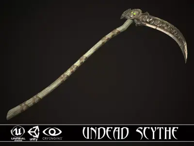 Undead Scythe - game ready model Low-poly 3D model