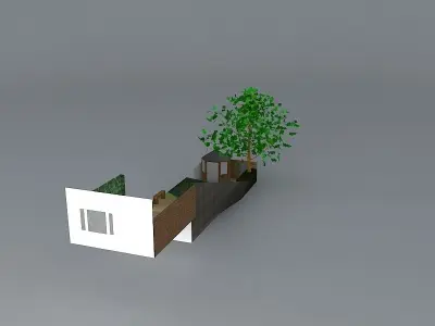 Steeply sloping garden with steps  Free 3D model