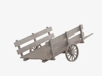 Medieval Cart Low-poly 3D model