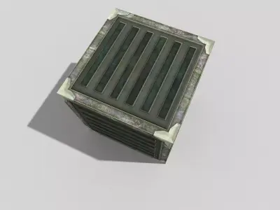 low poly metal crate Low-poly 3D model
