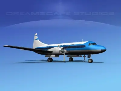 Convair CV-340 Carolina Air Service 3D model