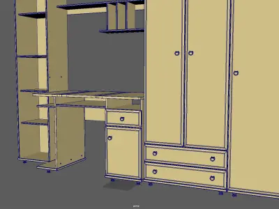 Furniture Set 3D Model Low Poly  Interior Assets Low-poly 3D model