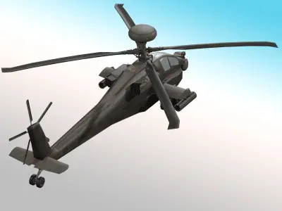 Apache Attack Helicopter AH 64 Low-poly 3D model