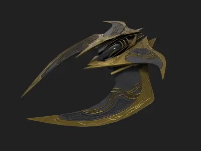 Spacecraft fighter Low-poly 3D model