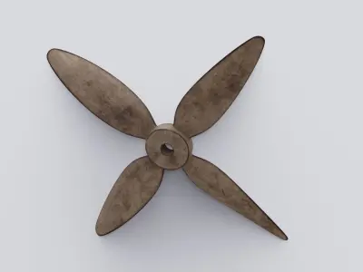 Wooden Fan 3D model Low-poly 3D model