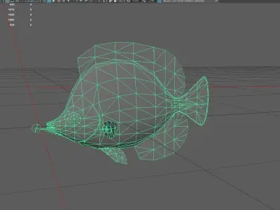 Butterflyfish Low-poly 3D model