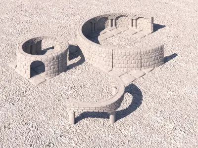 Ruined Historical Buildings Collection 3D model