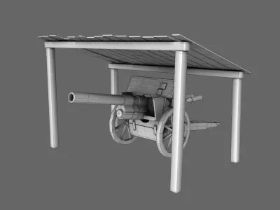 Artillery Cannon Canopy Free 3D model