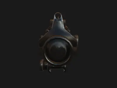 optical sight ACOG Low-poly 3D model