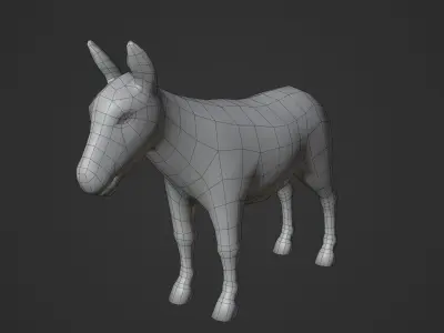 Donkey - NPR Free low-poly 3D model