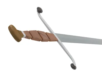 Estoc medieval sword icon in cartoon style Low-poly 3D model