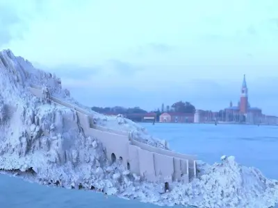 Fort wall in rocky terrain 2 3D model