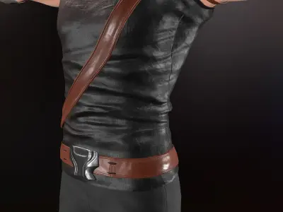 Male Ninja Outfit Low-poly 3D model