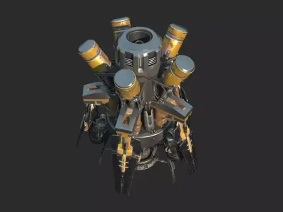 Future sci-fi space reconnaissance satellite 3D model