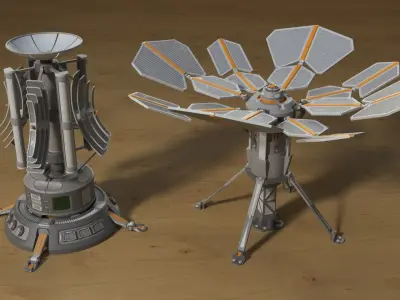 Antenas Collection - 10 pieces Low-poly 3D model