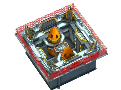 isometrical bomb torpedo launcher upgrade 02 Low-poly 3D model