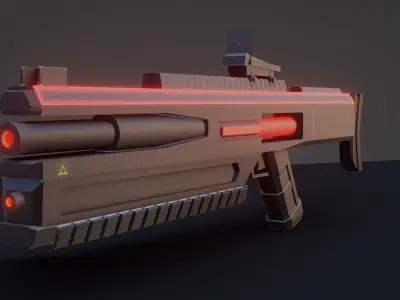 laser weapon game-ready Free low-poly 3D model