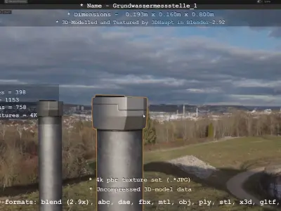 Groundwater monitoring well 1 version 2 Low-poly 3D model