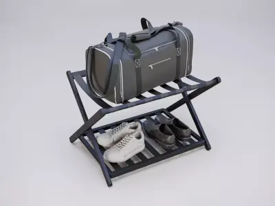 Suitcase stand Low-poly 3D model