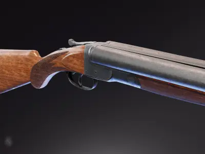 Colt 1883 Shotgun Low-poly 3D model