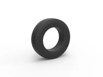 Semi truck tire 9 Scale 1 to 25 3D print model