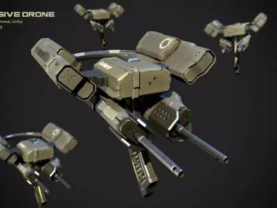 Defensive Drone Low-poly 3D model