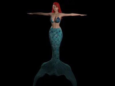The Mermaid Low-poly 3D model