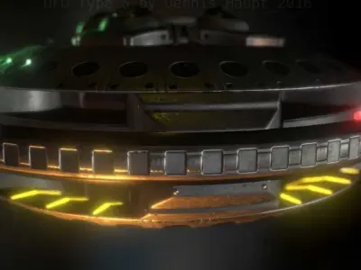 UFO Type 5 Animated and Game Ready Low-poly 3D model