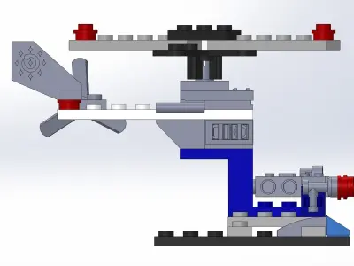 lego helicopter reverse engineer 3D print model