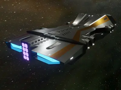 Cargo Spaceship Free low-poly 3D model